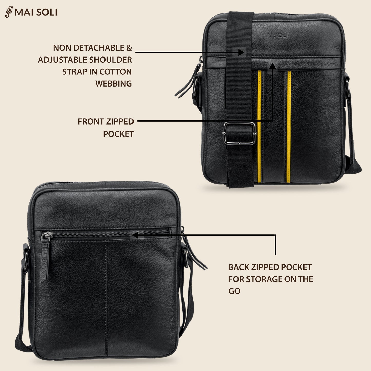 Boston Crossbody Bag - Black
