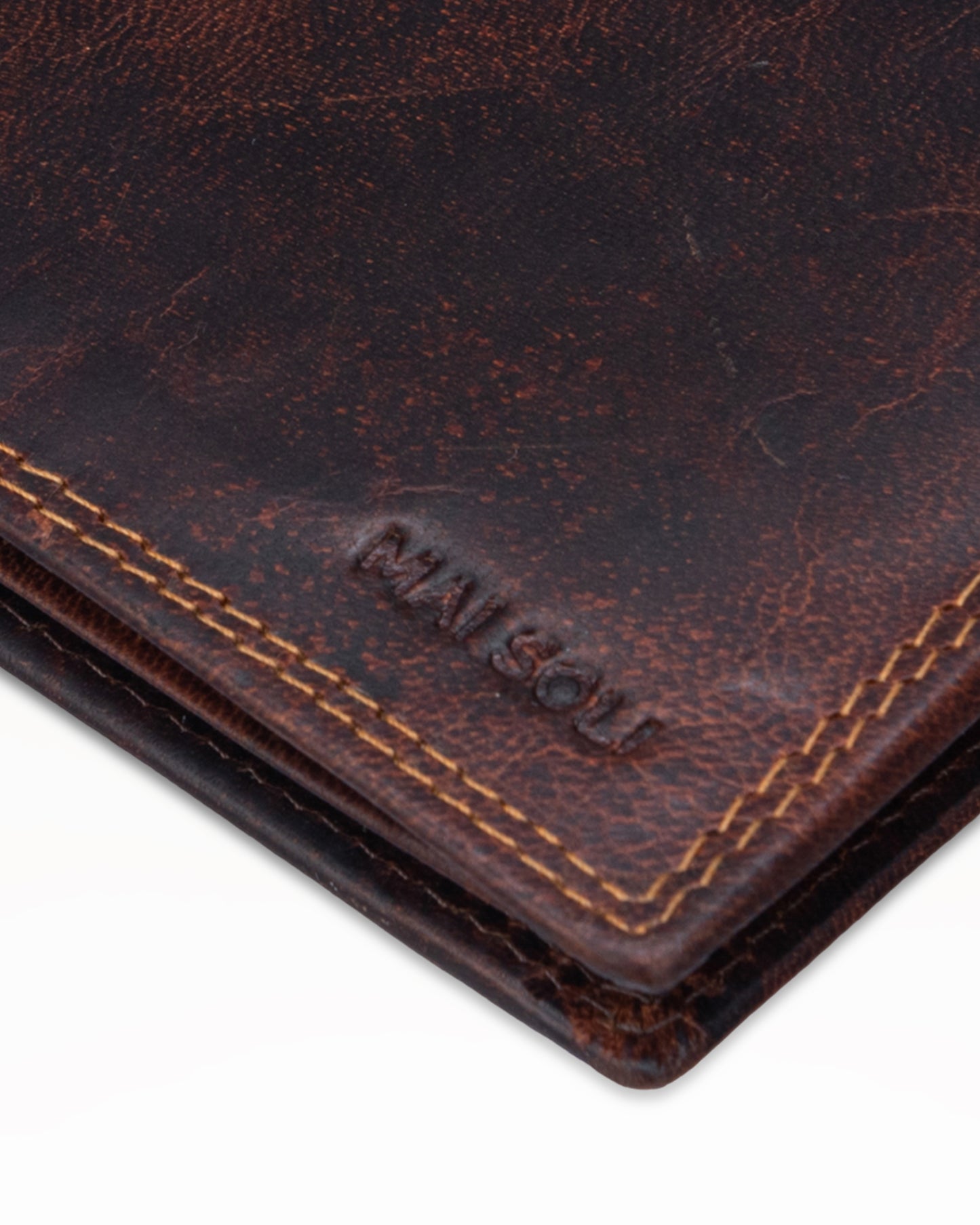 Dark Vintage Bi-Fold Wallet + Key Ring Gift Set- Brown