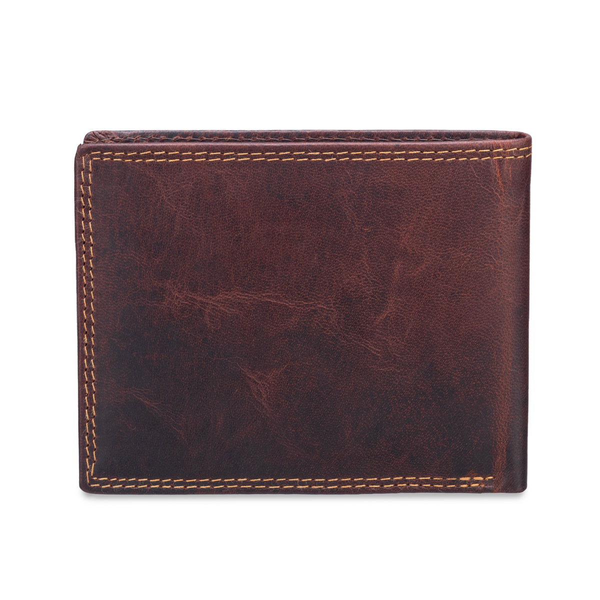 Dark Vintage RFID Protected Bifold Wallet with Credit Card Holder - Brown