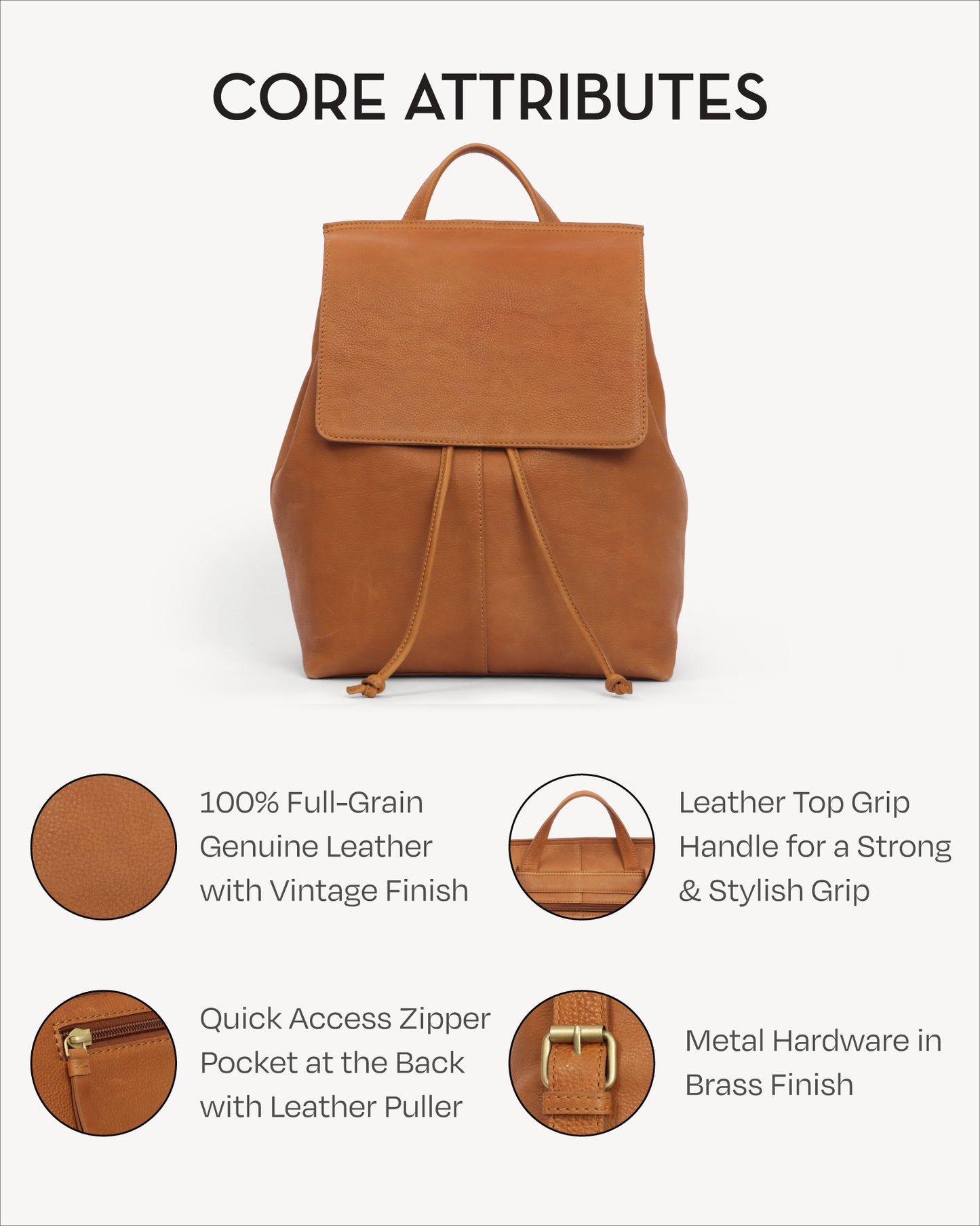 Hanoi Backpack - Vintage Caramel