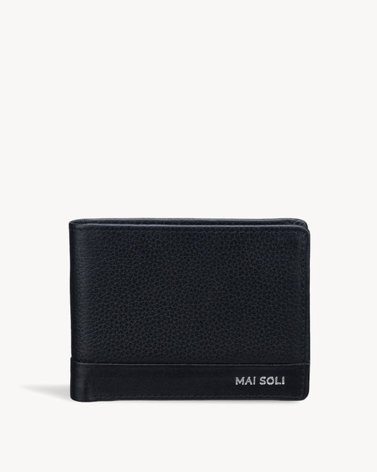 Pilot Bi-fold Leather Men's Wallet with Classy Gift Box & 8 Credit Card Holder- Black