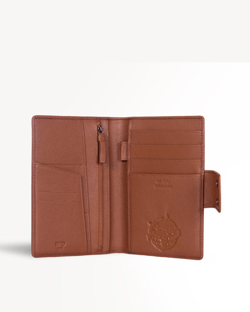 Safari Large Travel Wallet- Cognac