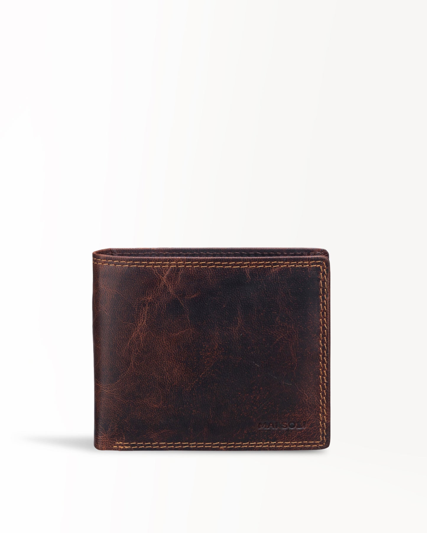 Dark Vintage Bi-Fold Wallet + Key Ring Gift Set- Brown
