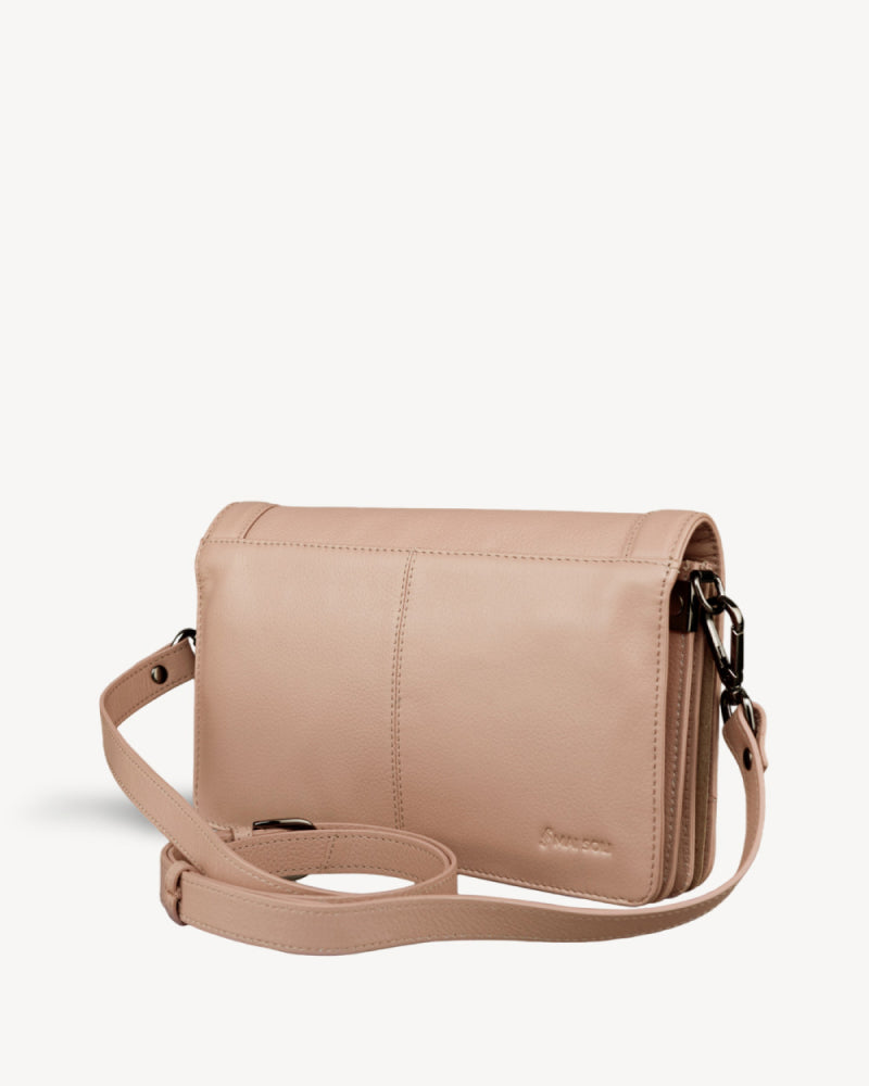 Bowie Leather Crossbody Bag - Nude Pink