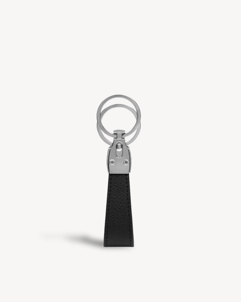 Neo Leather Key Ring -Black / Red