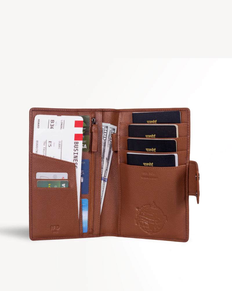 Safari Large Travel Wallet- Cognac