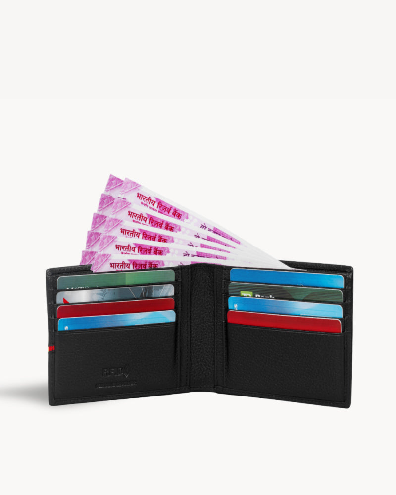 Astro RFID Protected Bifold Wallet - Black Red