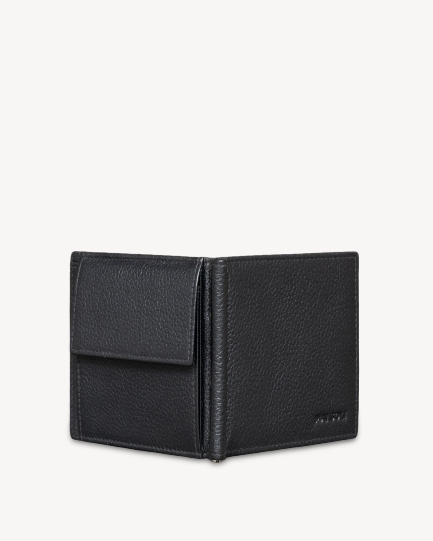 Dollaro RFID Protected Money Clip Wallet with Coin Pocket - Black