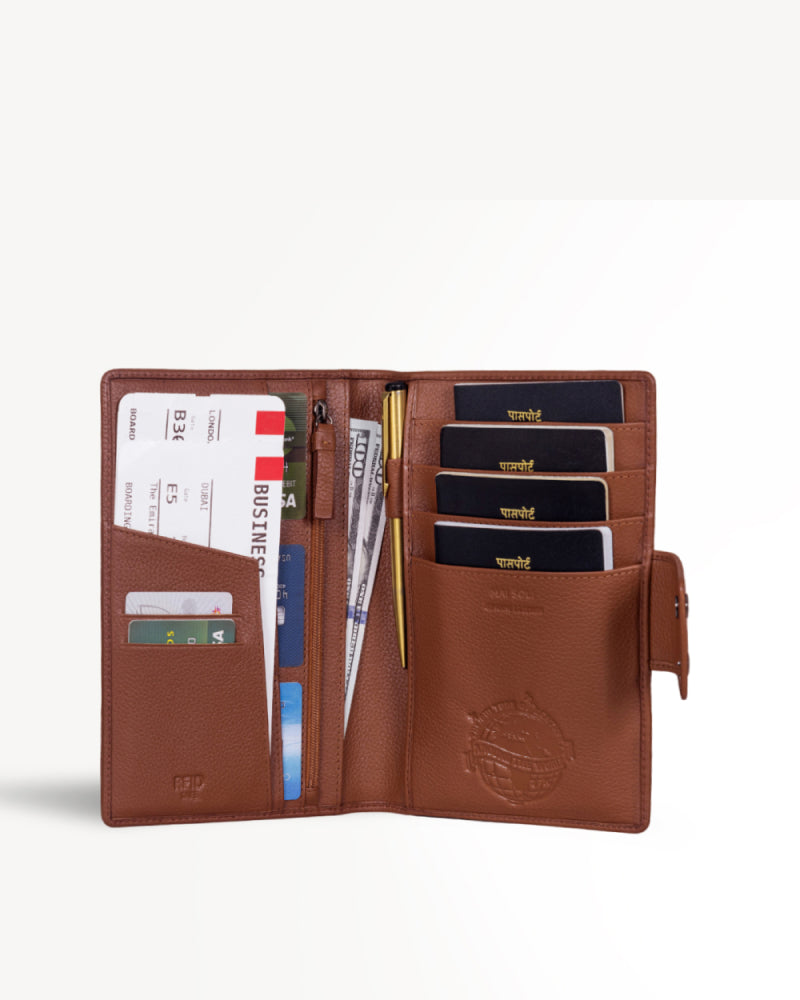 Safari Large Travel Wallet- Cognac