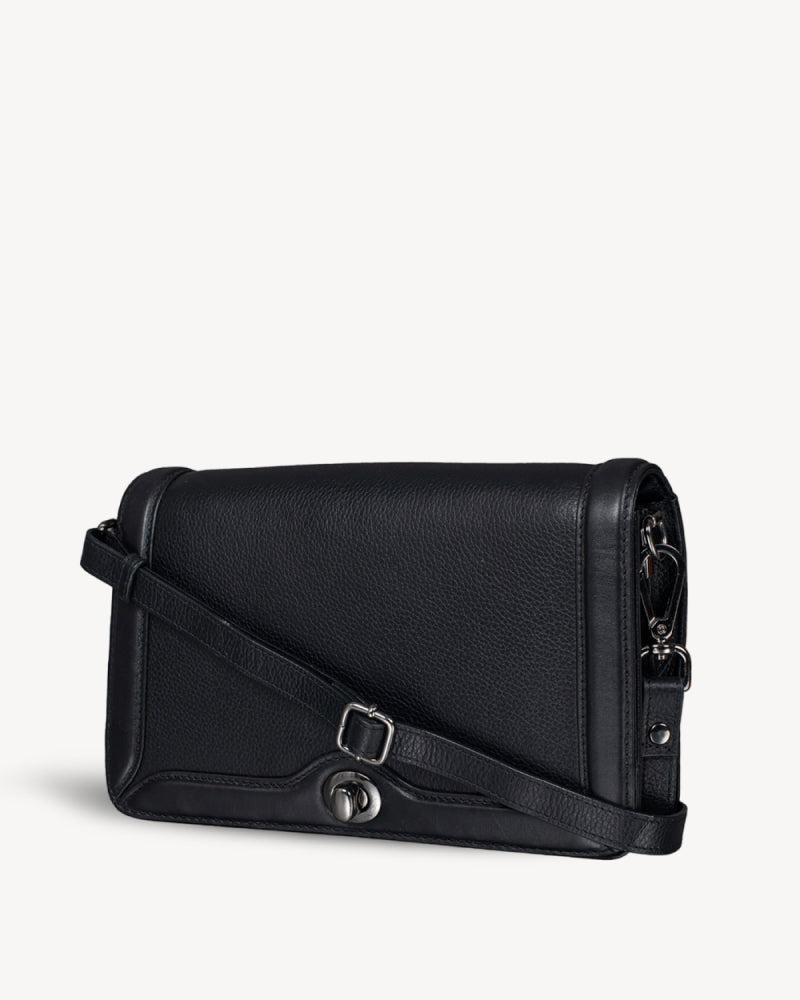 Bowie Leather Crossbody Bag - Black