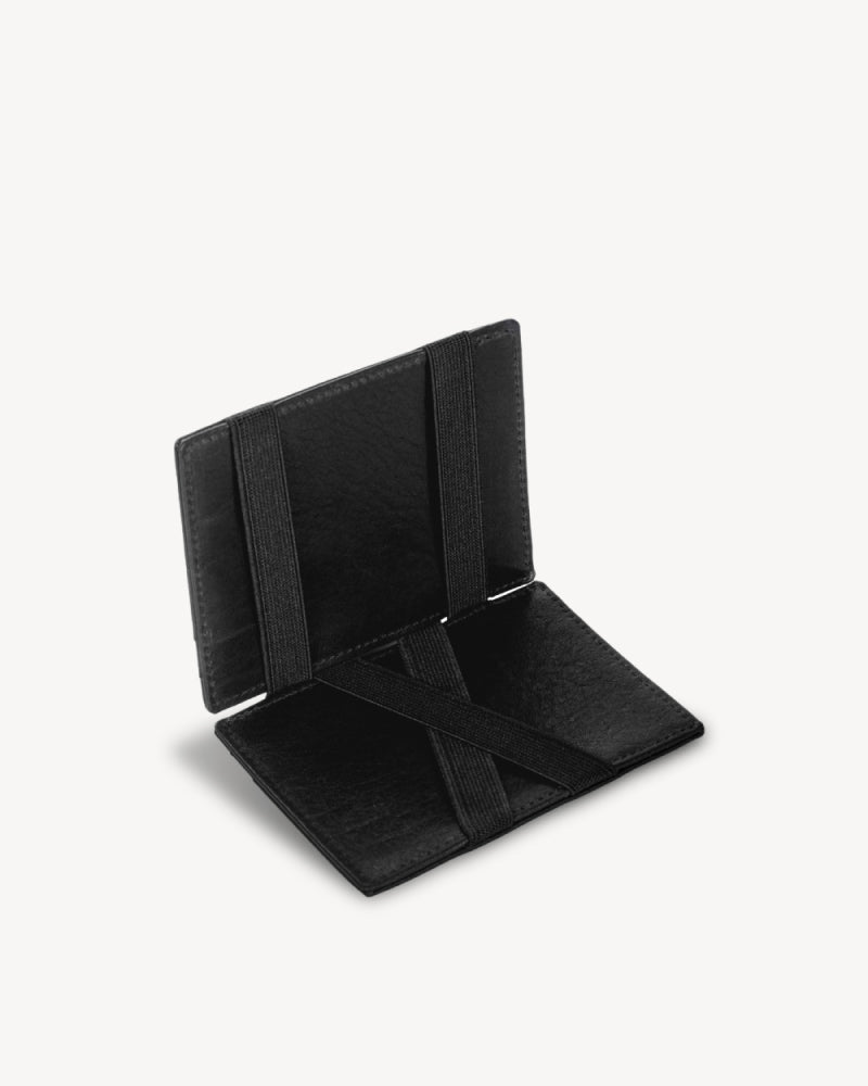 Vintage Leather Magic Wallet- Black