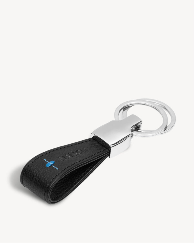 Neo Leather Key Ring -Black / Blue