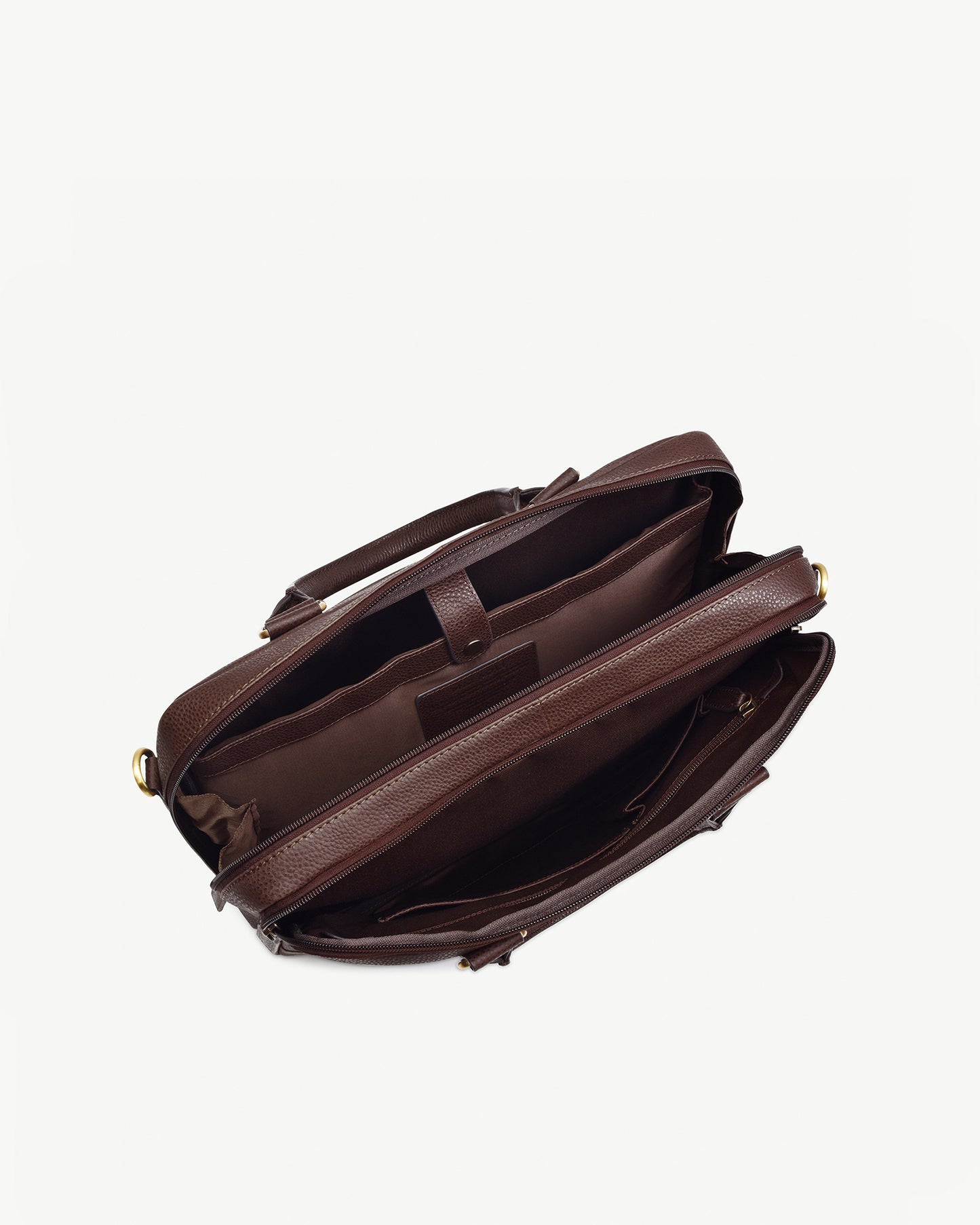 Wall Street Dual Zip Laptop Bag - Cinnamon Brown