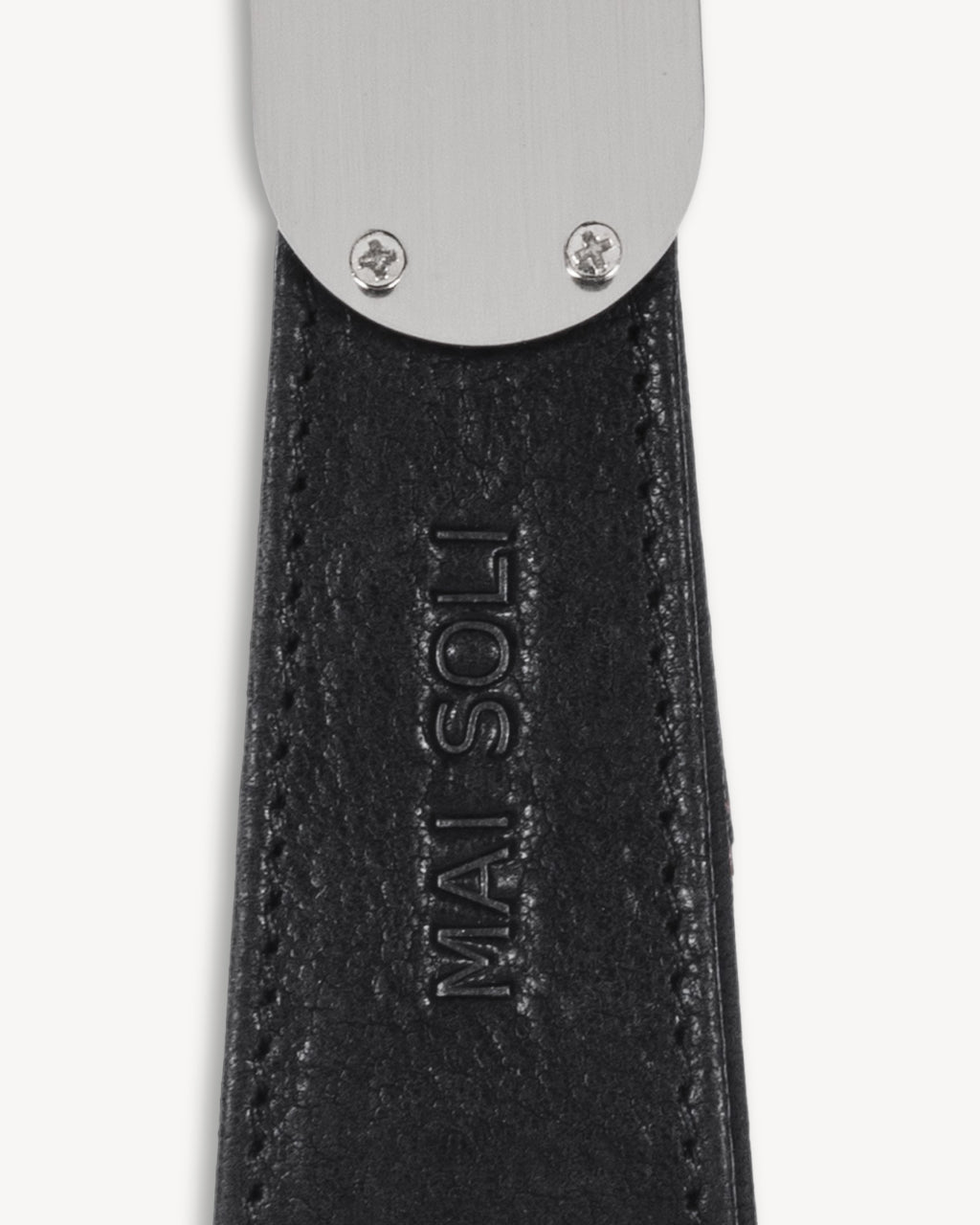 Glide Leather Metal Key Ring - Black Red