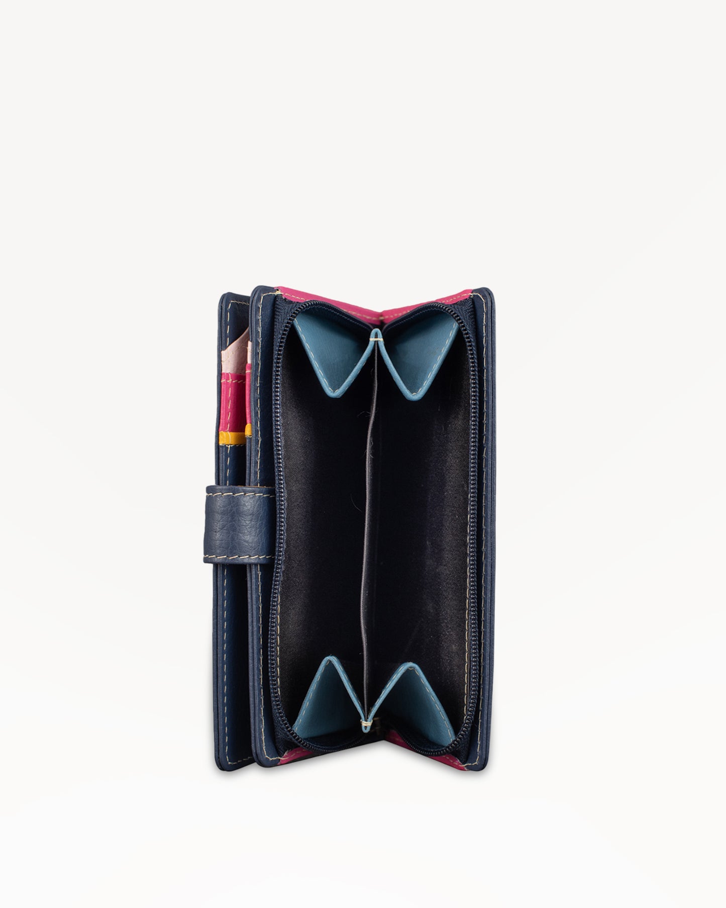 Rainbow Wallet with Loop Closure - Navy Blue