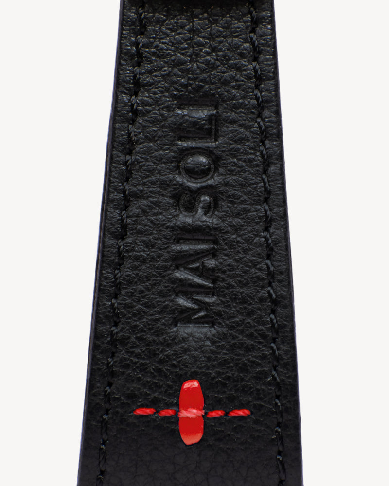Neo Leather Key Ring -Black / Red