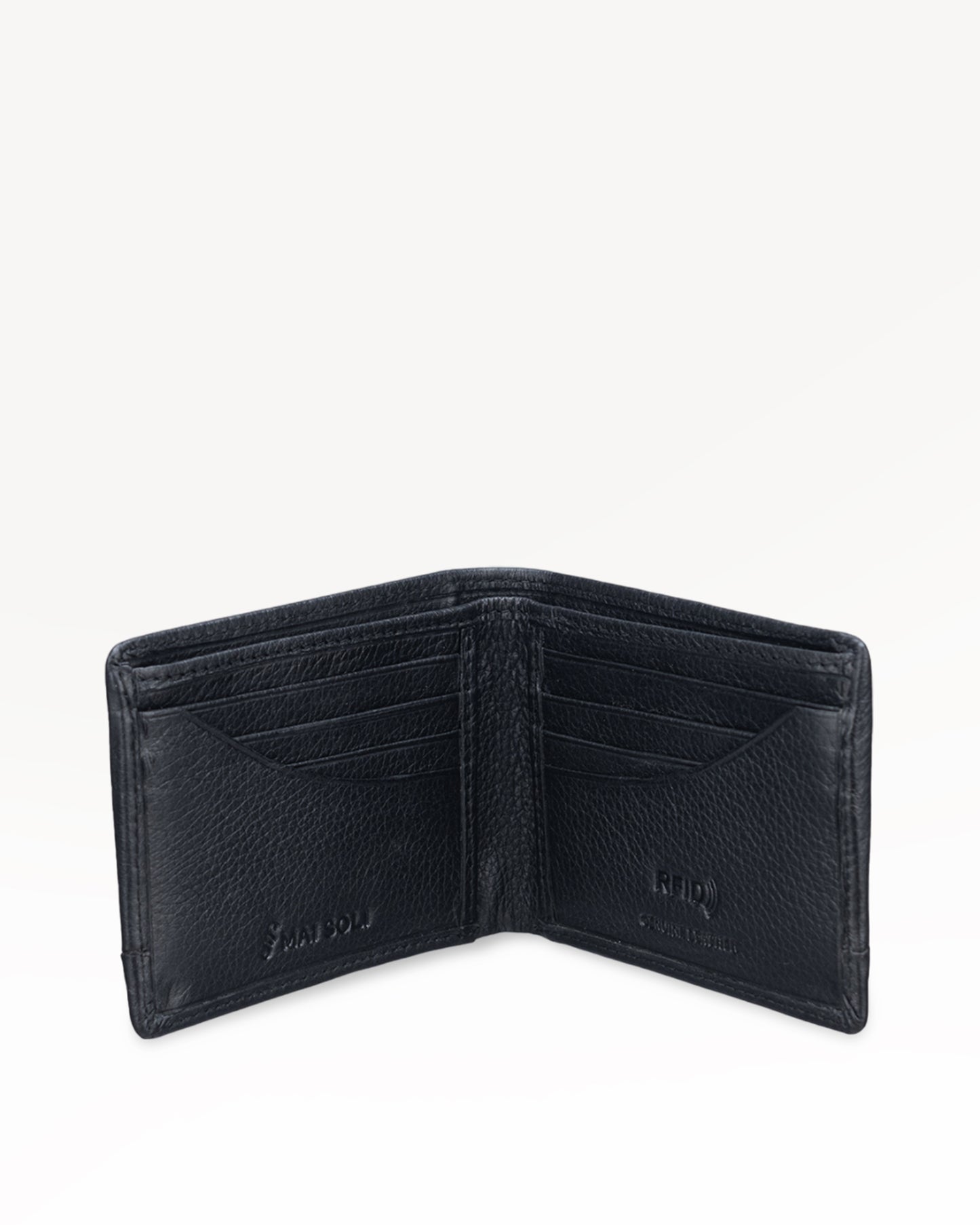 Pilot Bi-fold Leather Men's Wallet with Classy Gift Box & 8 Credit Card Holder- Black