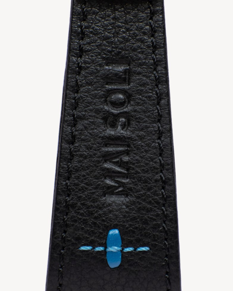 Neo Leather Key Ring -Black / Blue