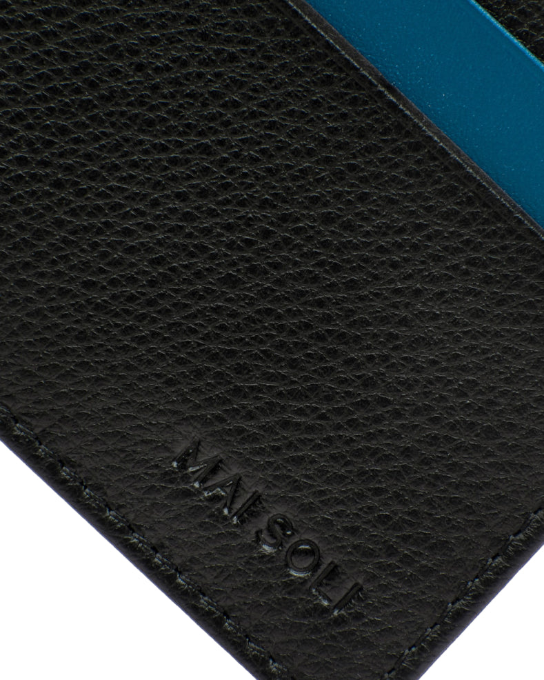 Neo Leather Card Holder -Black / Blue