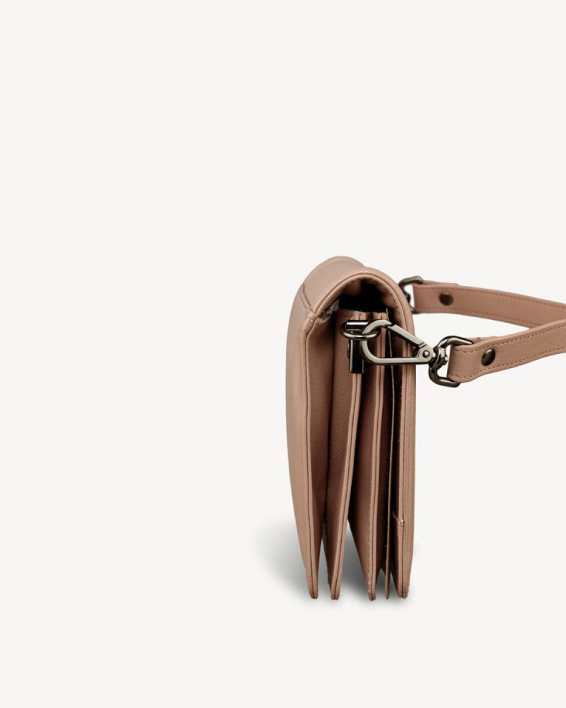 Bowie Leather Crossbody Bag - Nude Pink
