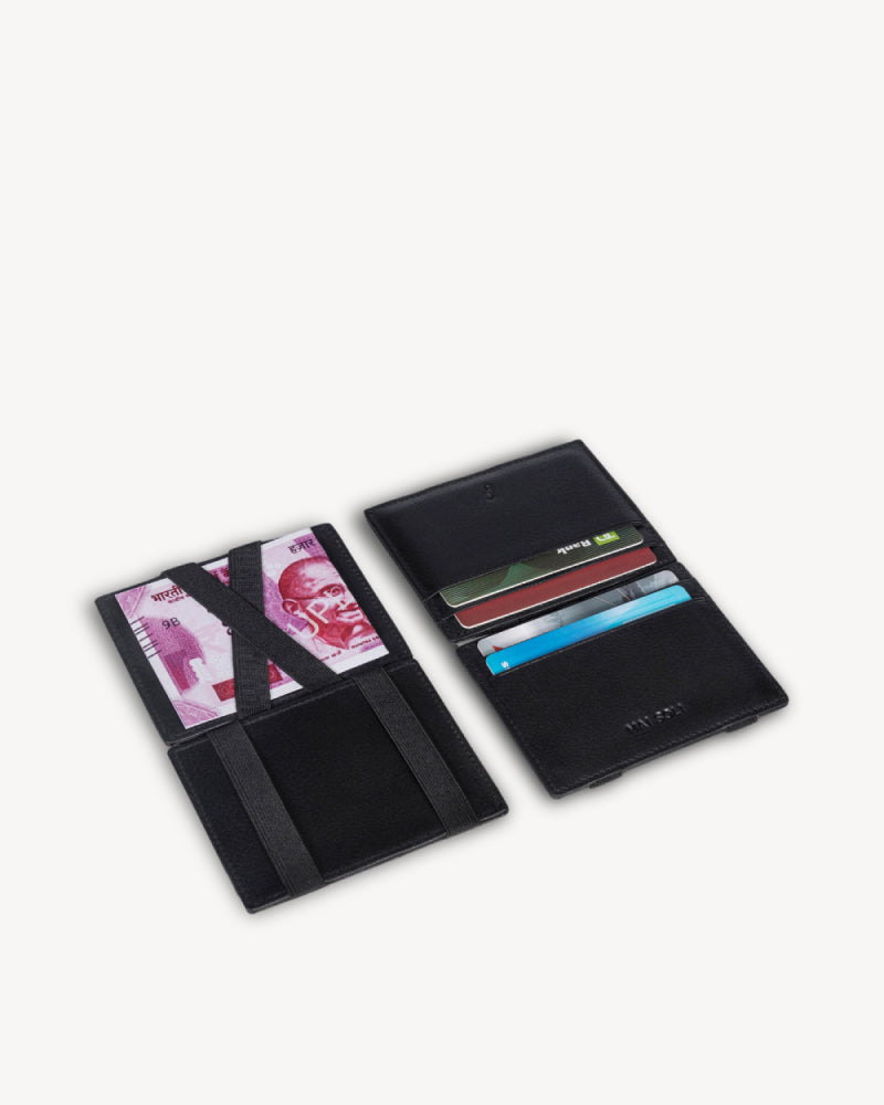 Vintage Leather Magic Wallet- Black