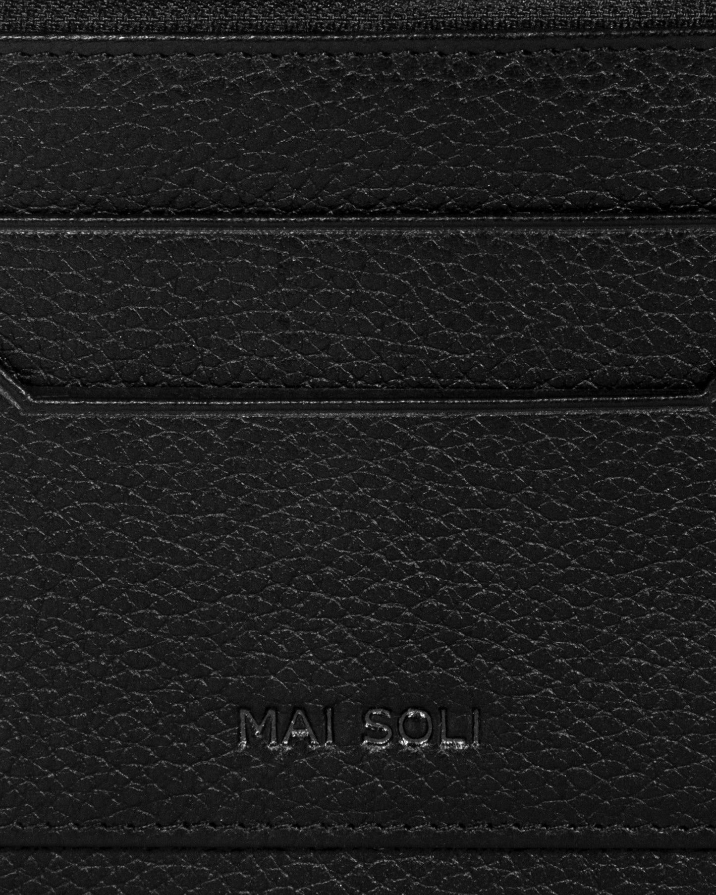 Gusty RFID Protected Leather Wallet with Key Ring - Black