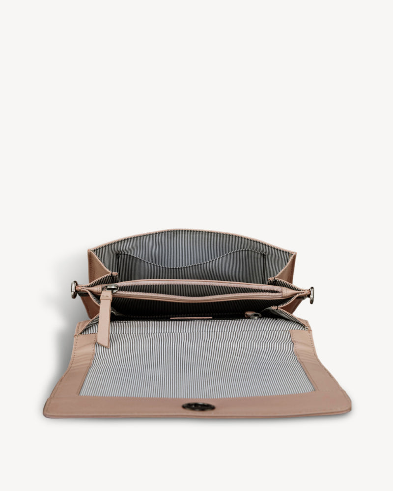 Bowie Leather Crossbody Bag - Nude Pink