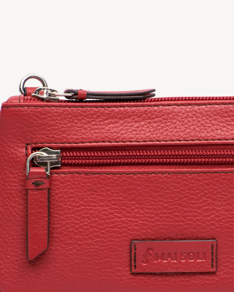 Virginia Small Slim Wristlet Pouch - Red