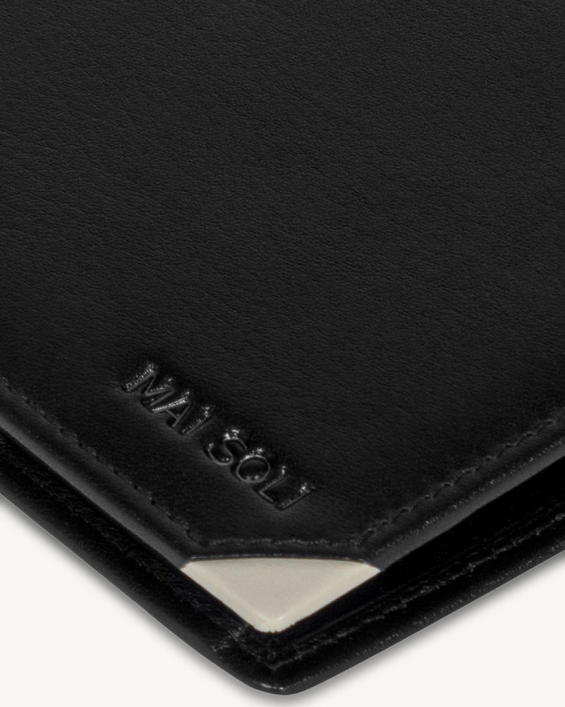 Elite RFID Protected Bifold Wallet with Coin Pocket - Black Beige