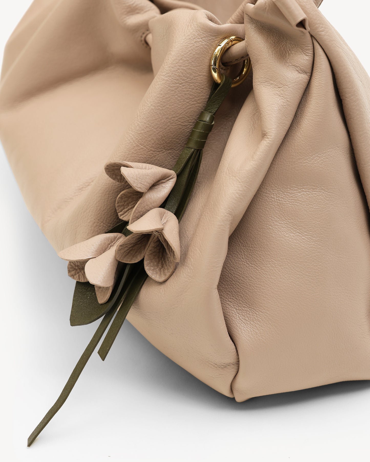 Cynthia Gather Handbag - Nude