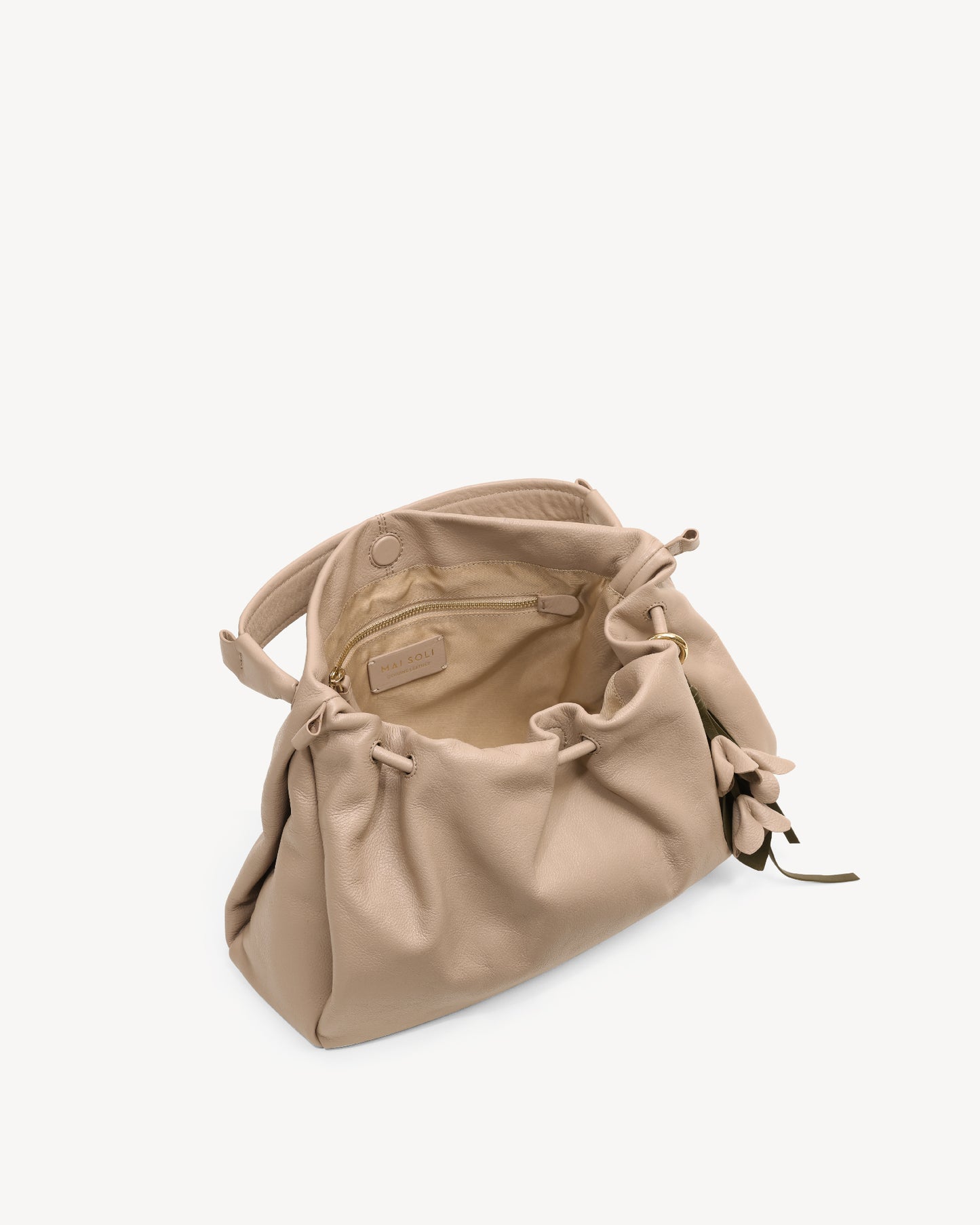 Cynthia Gather Handbag - Nude