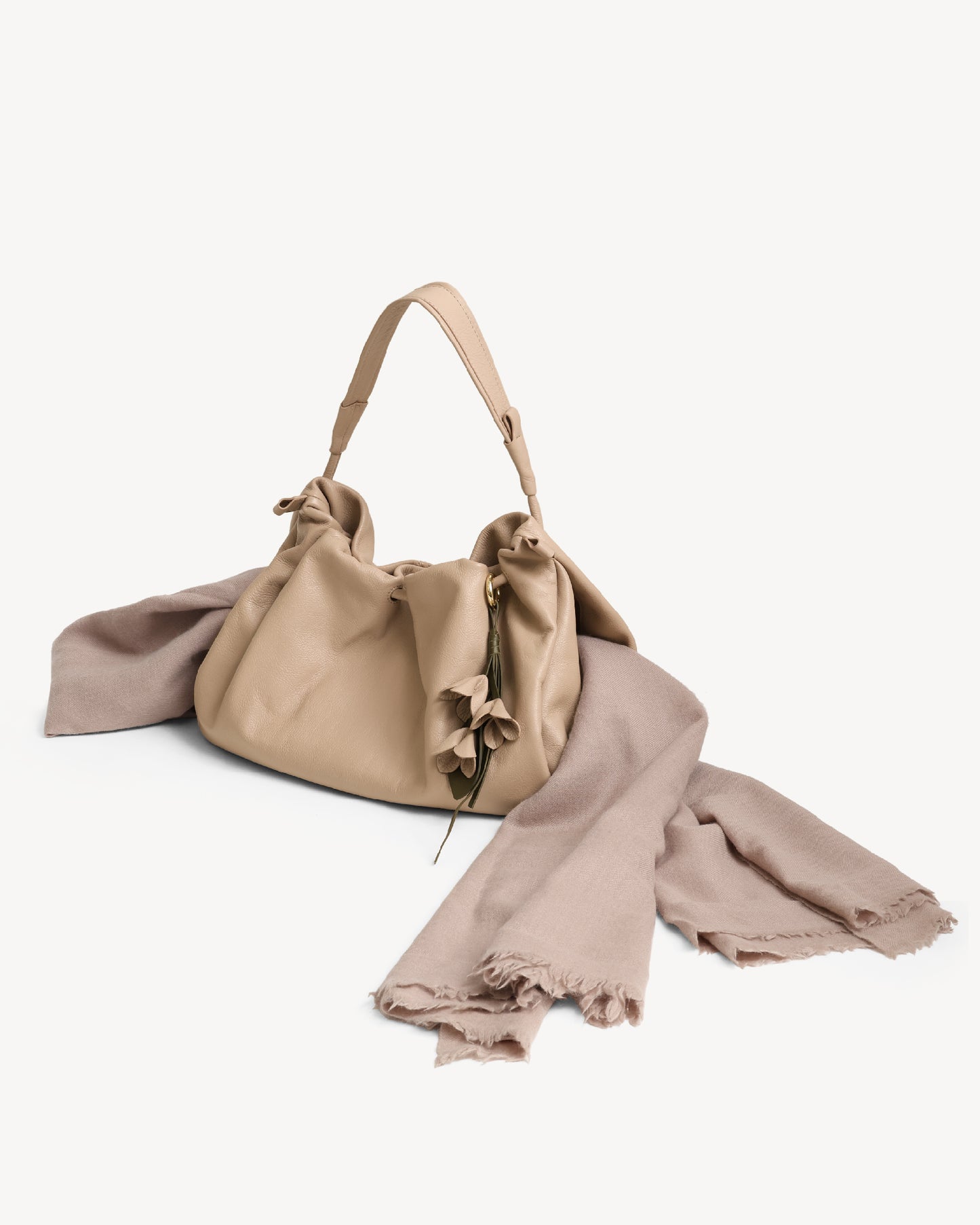 Cynthia Gather Handbag - Nude