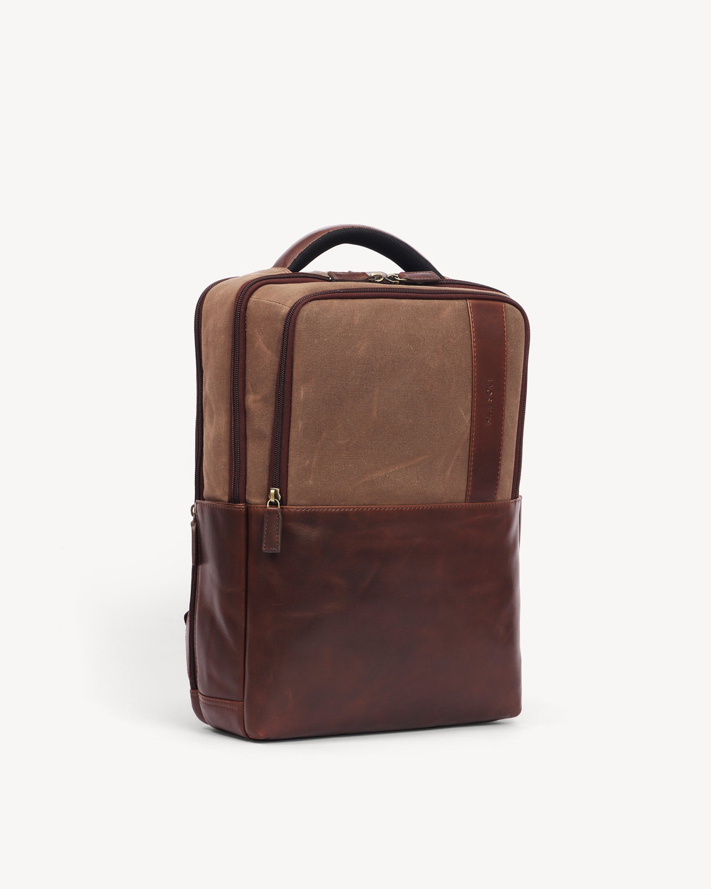Lyon Waxed Canvas & Leather Backpack - Vintage Brown