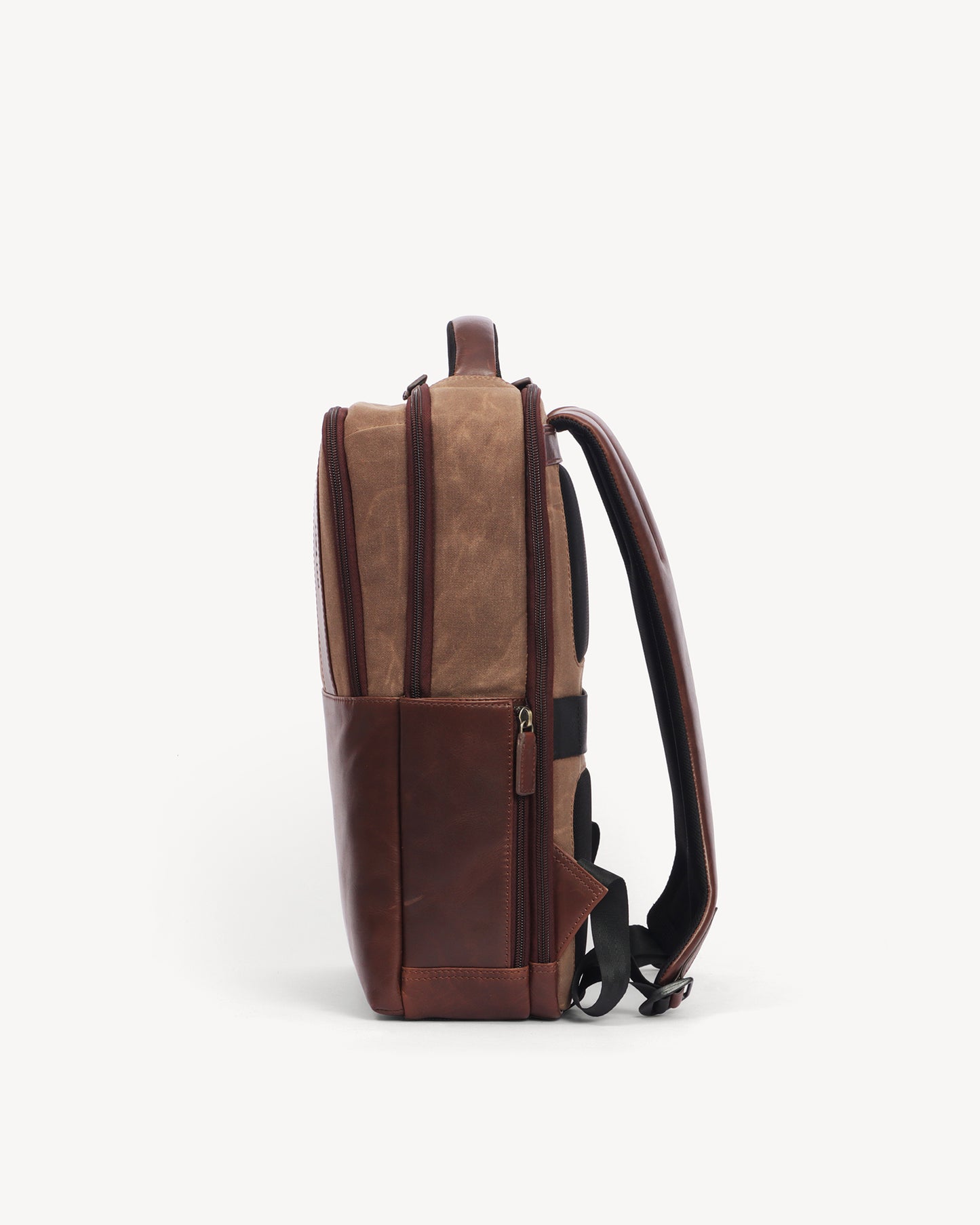 Lyon Waxed Canvas & Leather Backpack - Vintage Brown