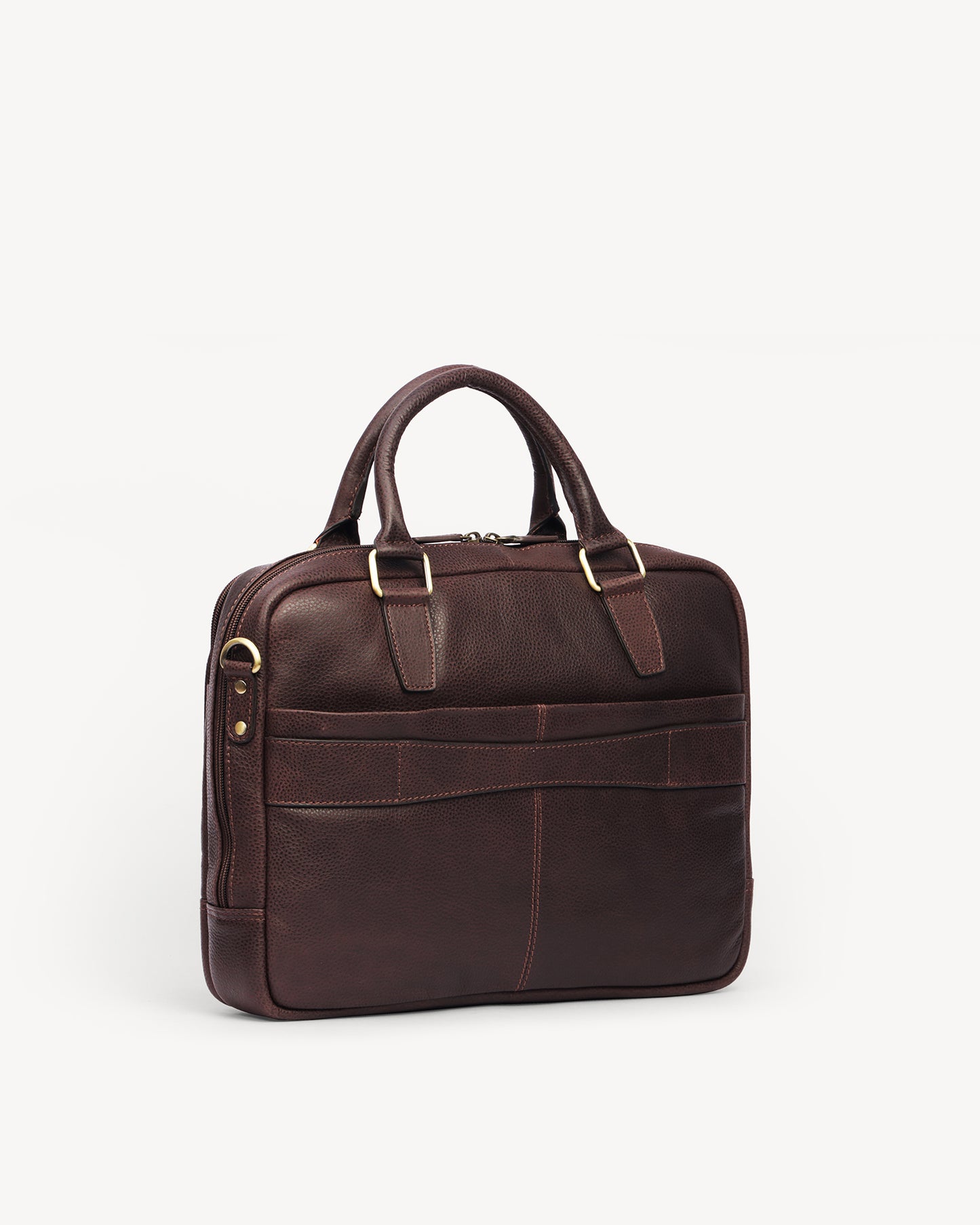 Wall Street Dual Zip Laptop Bag - Cinnamon Brown