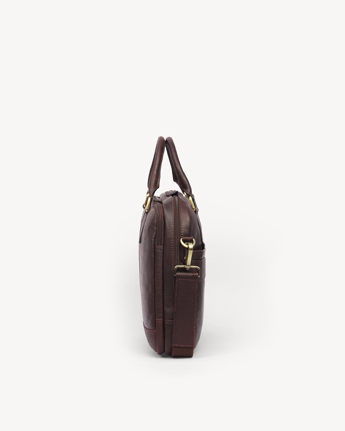 Wall Street Dual Zip Laptop Bag - Cinnamon Brown