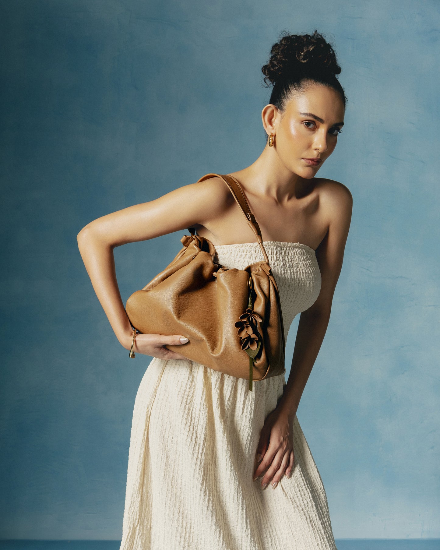 Cynthia Gather Handbag - Tobacco