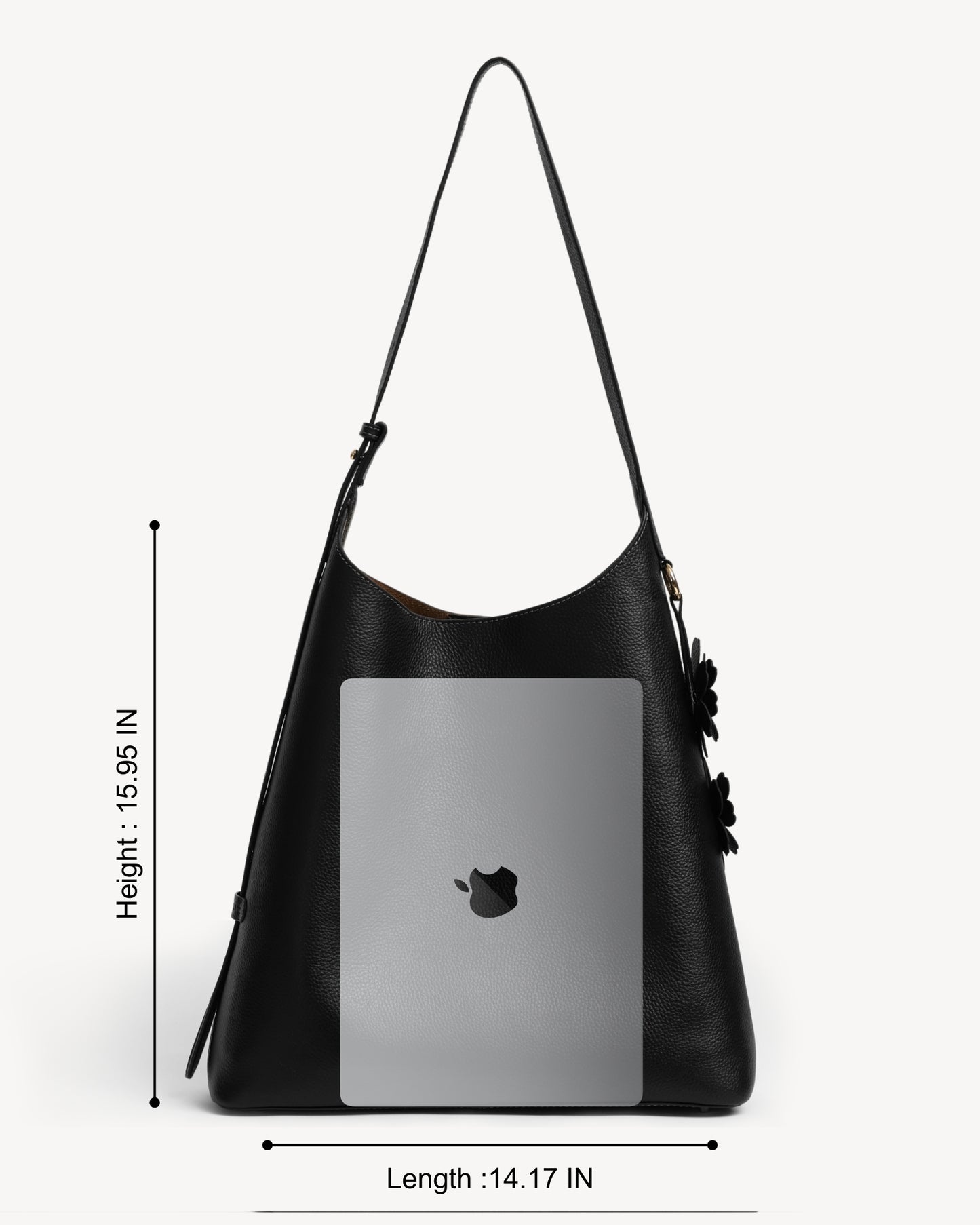 Daphne Bucket Tote Bag (Large) - Black (Fits 13” Laptop)
