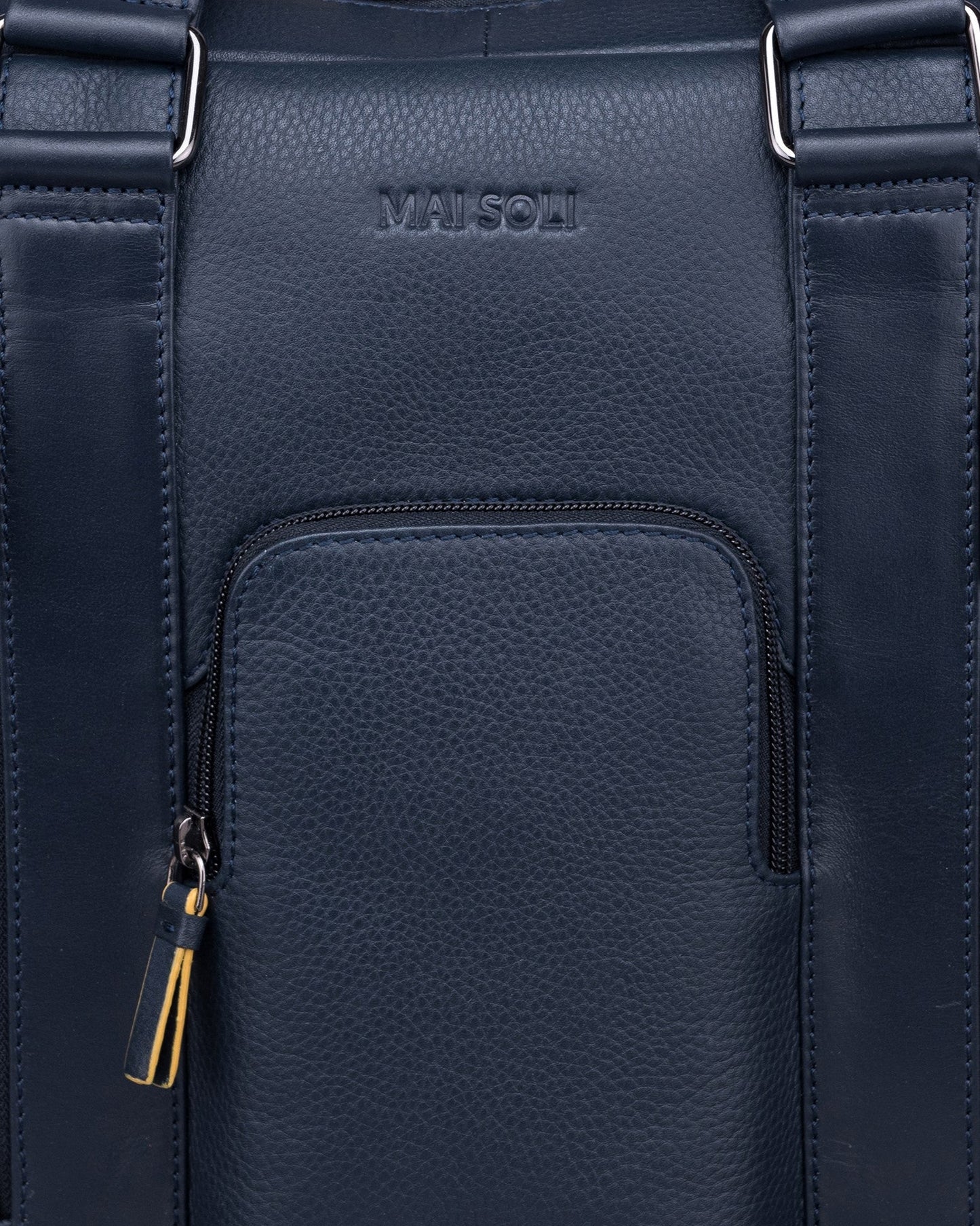 Chester Double Zip Laptop Bag - Navy Blue