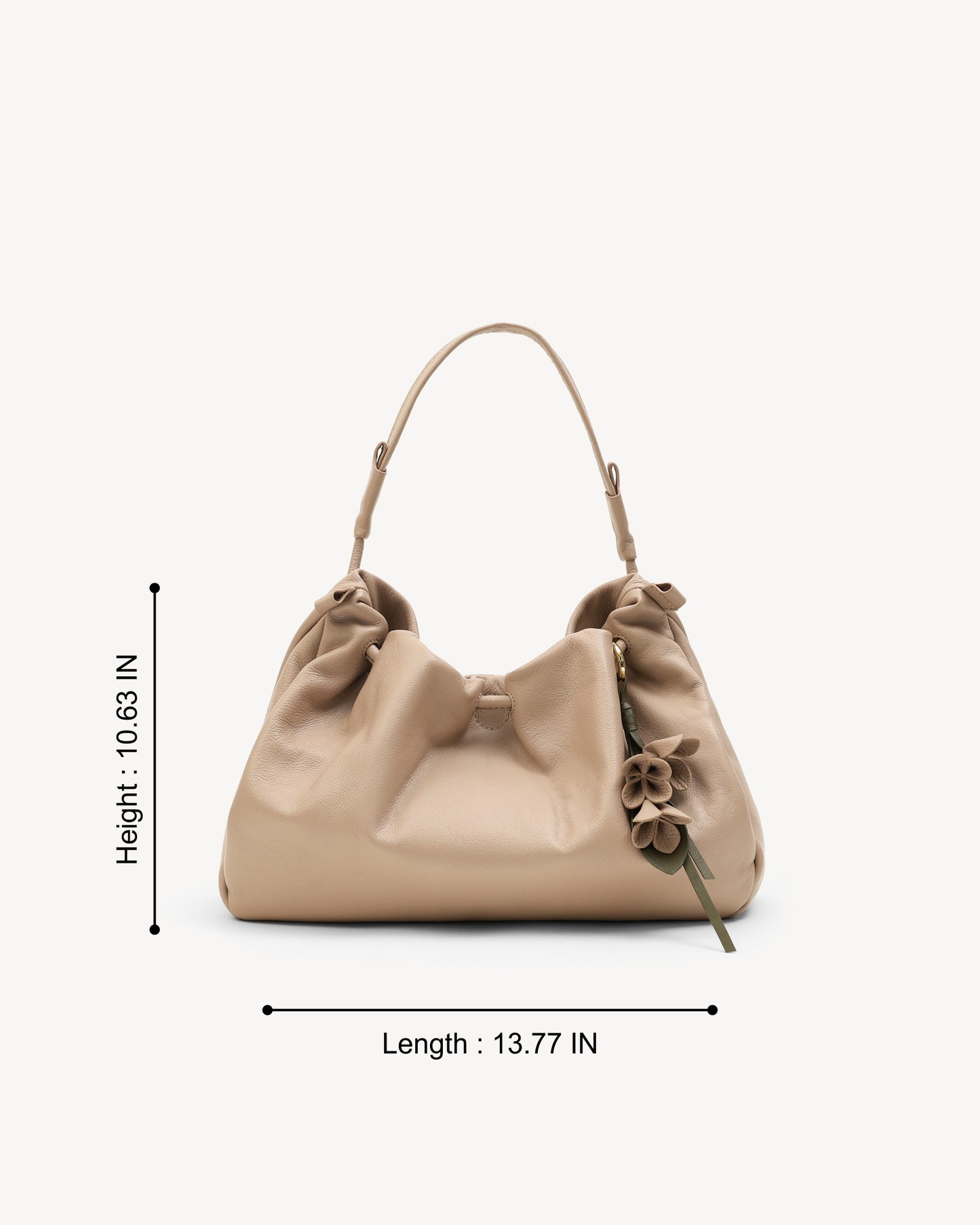 Cynthia Gather Handbag - Nude