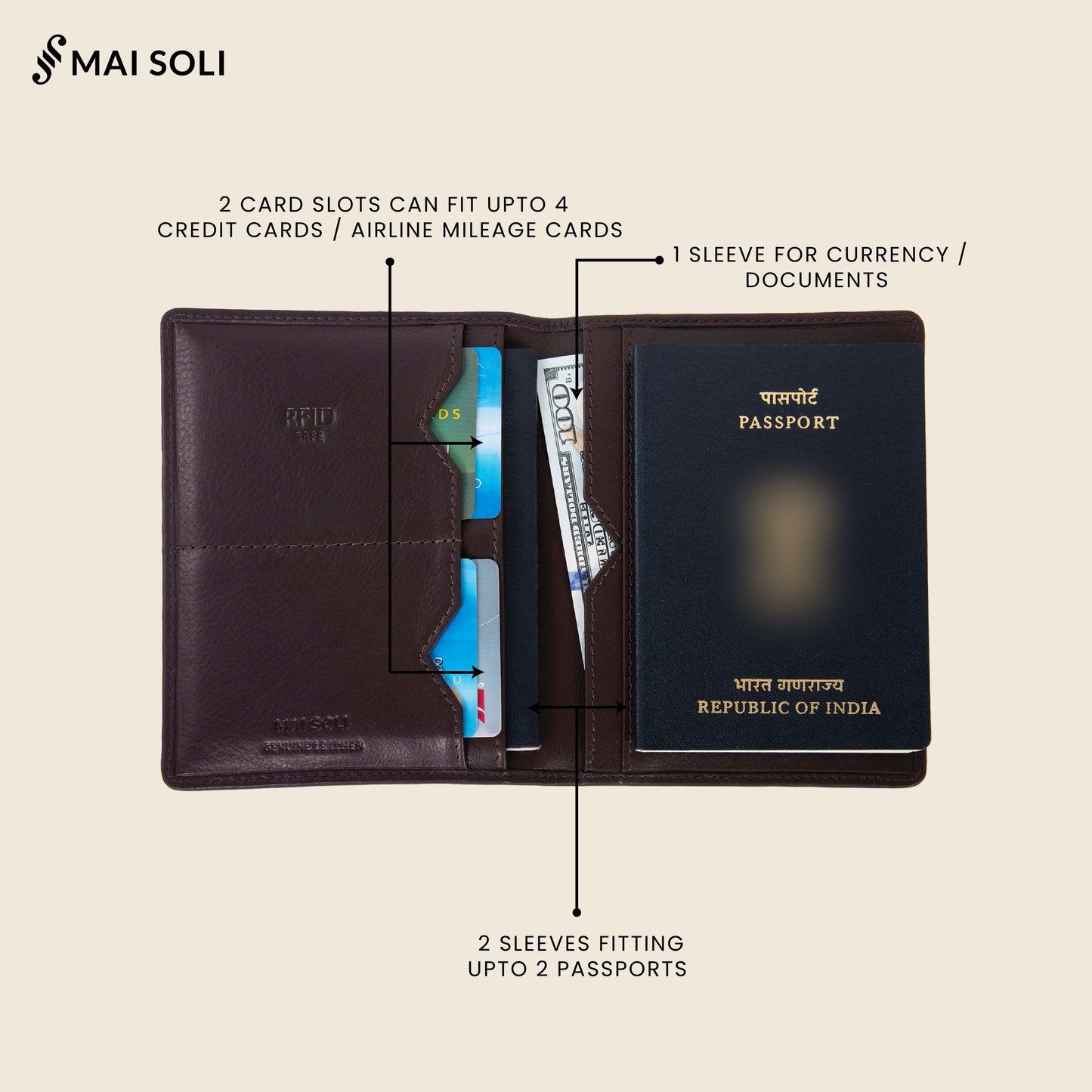 Harbor Travel Wallet - Brown
