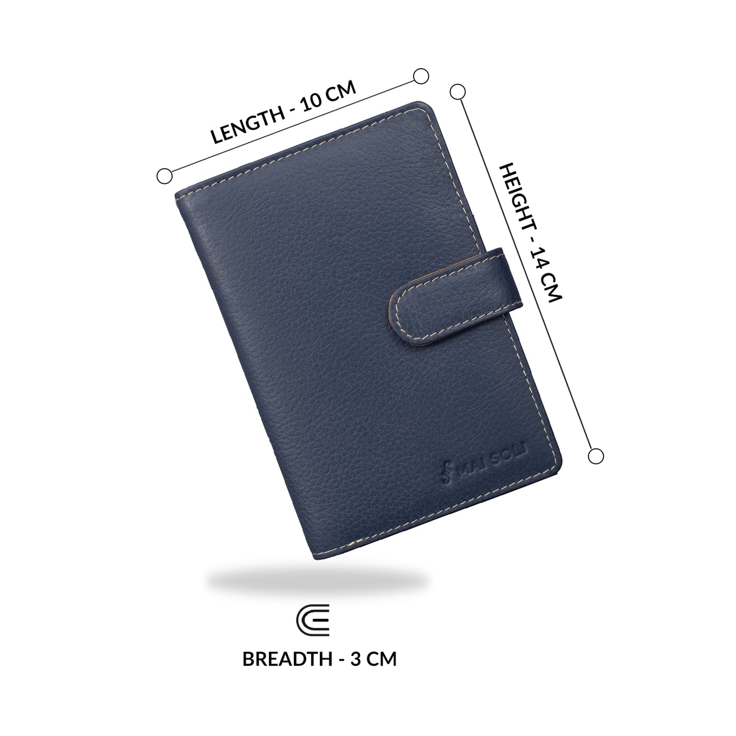Rainbow Wallet with Loop Closure - Navy Blue