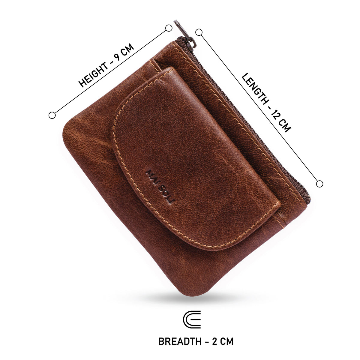 Source streamlined round leather coin pouch with Micro suede interior  lining on m.