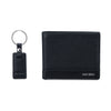 Pilot Bi-fold Leather Men's Wallet with Key Ring, Classy Gift Box & 6 Credit Card Holder- Black