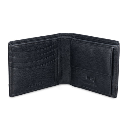 Pilot Bi-fold Genuine Leather Men's Wallet with Removable Credit Card Holder, Classy Gift Box & 4 Credit Card Holder- Black