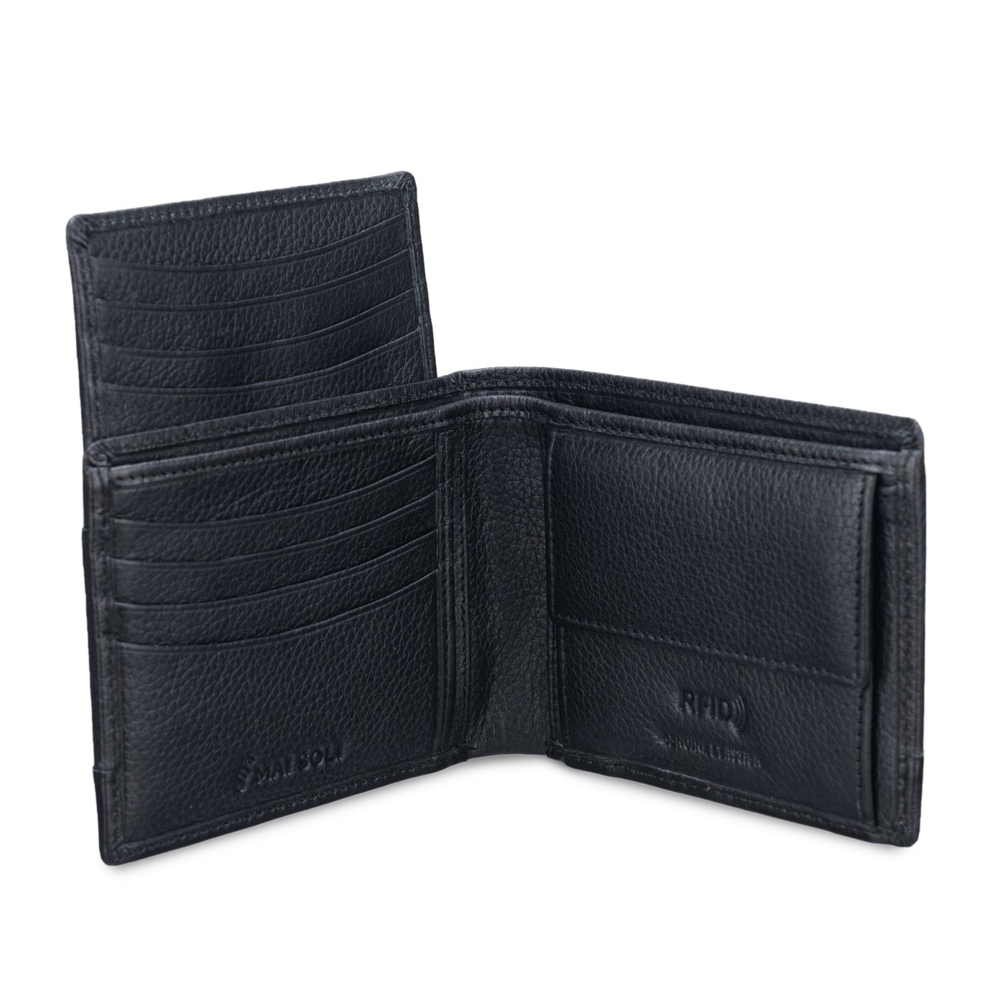 Pilot Bi-fold Genuine Leather Men's Wallet with Removable Credit Card Holder, Classy Gift Box & 4 Credit Card Holder- Black