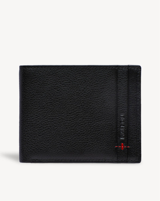 Neo Leather Two Fold wallet with Coin Pocket - Black / Red