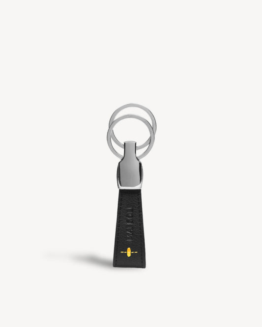 Neo Leather Key Ring -Black / Yellow