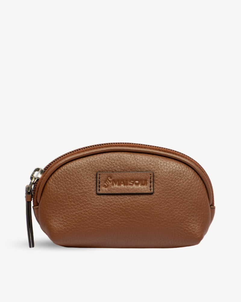 Dome Small Key Pouch - Cognac Brown