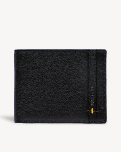 Neo Leather Two Fold wallet with Coin Pocket - Black / Yellow